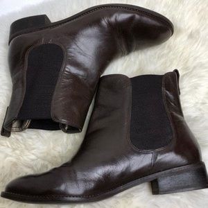 Talbots brown leather Chelsea ankle booties